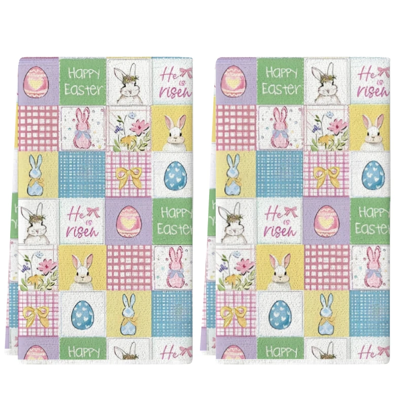 

2Pcs, Easter Macron Plaid Bunny Kitchen Towels, 40Cm*60Cm Towel Set, Best Kitchen Towels, Super Absorbent Soft Cleaning Cloth, Cooking and Baking Tea Towels, Hand Towels, Cleaning Cloths, Dishcloths, Kitchen Decorations, Living Room Decorations, Kitchen E