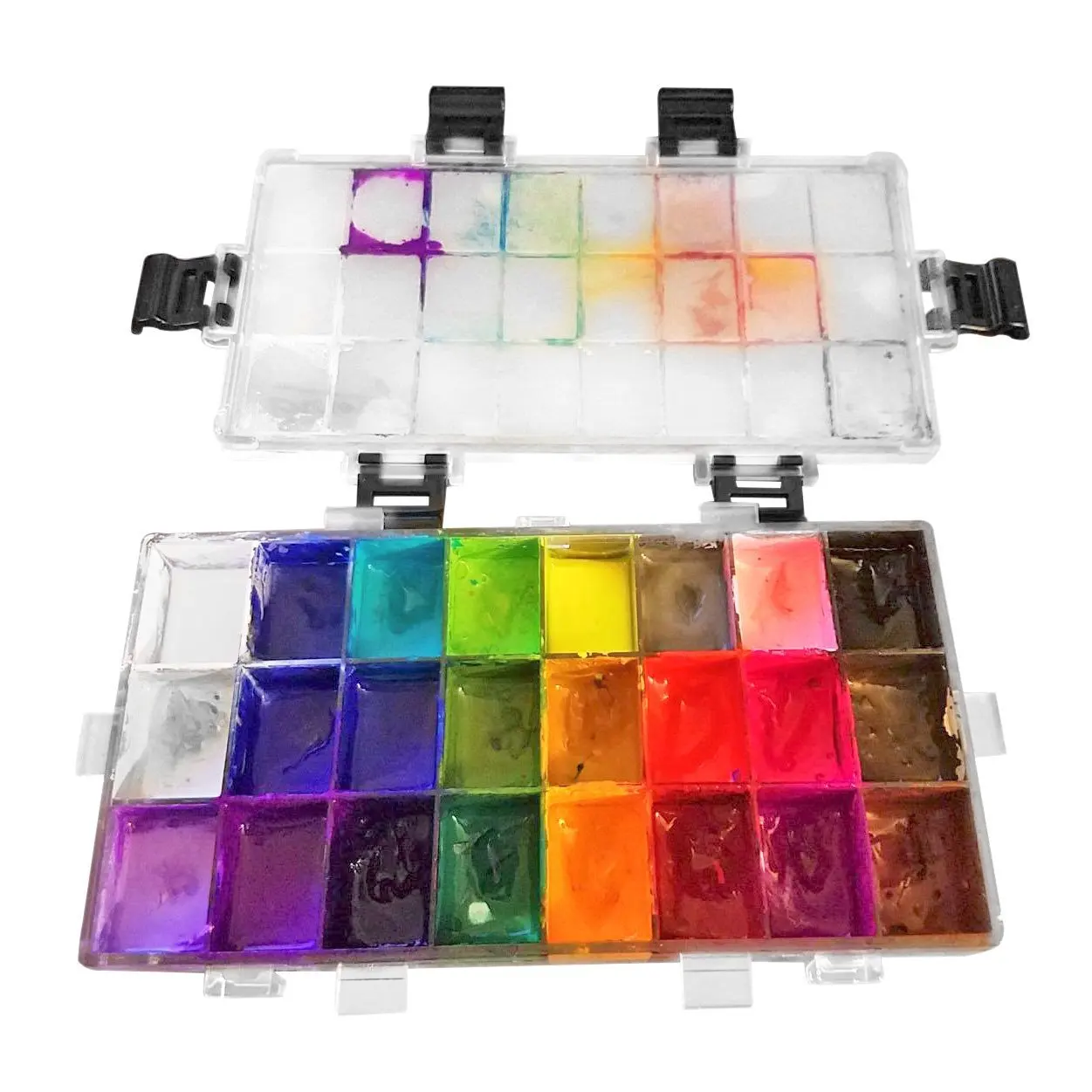 24 Grids Watercolor Moisturizing Painting Palette Leakproof Paint Palette Storage Box Stationery Drawing Supplies