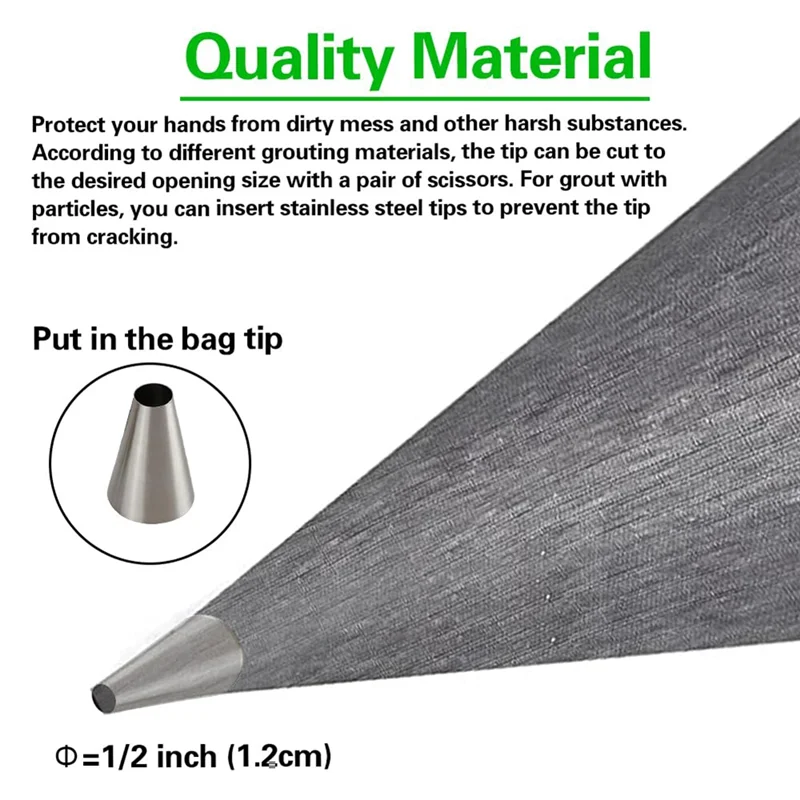 ABFI Masonry Mortar Bags With Metal Tips, For Tile Grout And Cement Sealing Bags For Installation