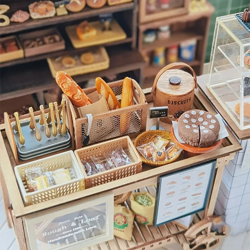 1:12 Dollhouse Miniature Metal Iron Storage Basket Organizer Box Home Decor Desk Organizer Box Desktop Sundries Collection Toy