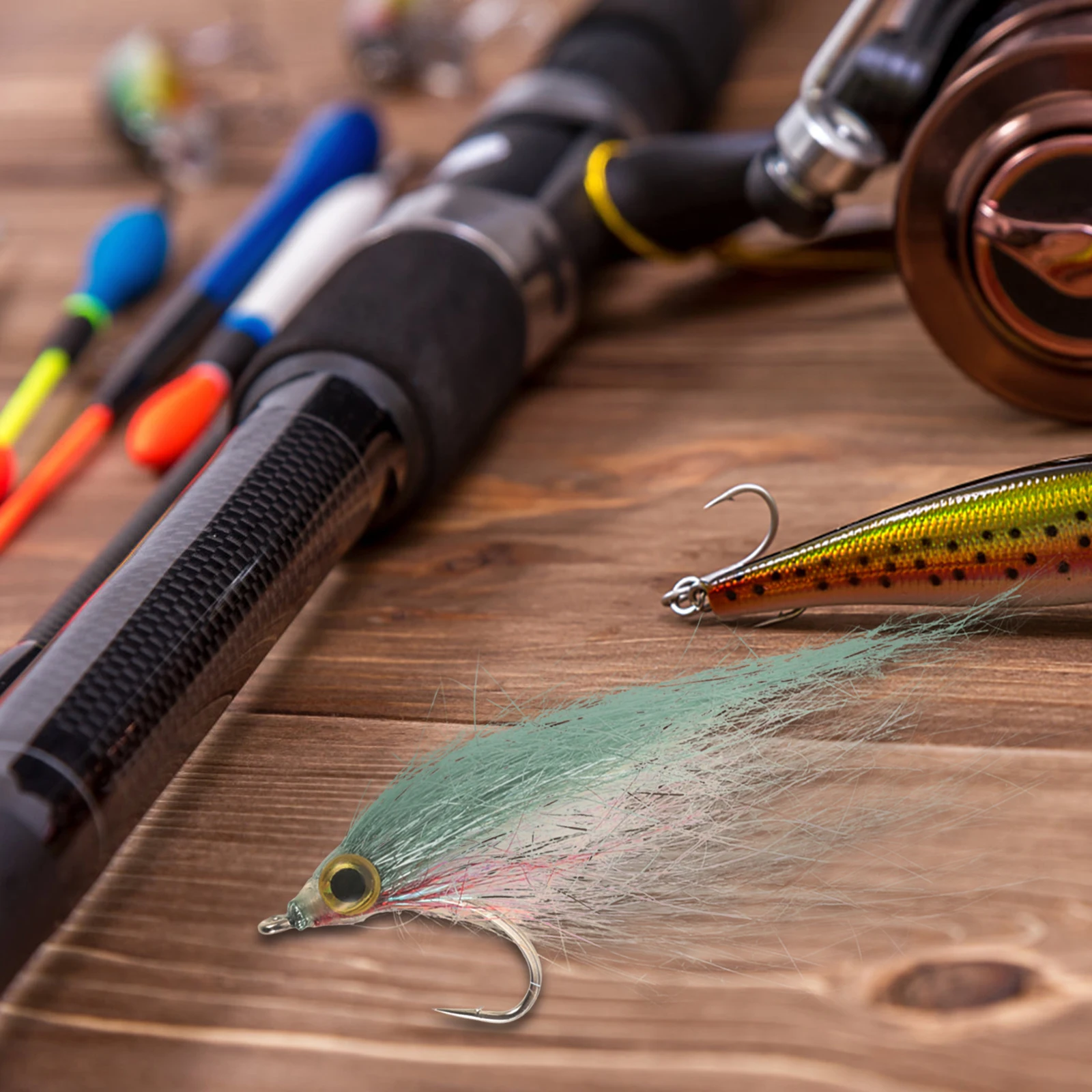 

6 Pcs Fishing Barb Hook Bass Lure Fishing Lures For Freshwater Small Flies Bait Freshwater Hooks Wear Resistant Reusable