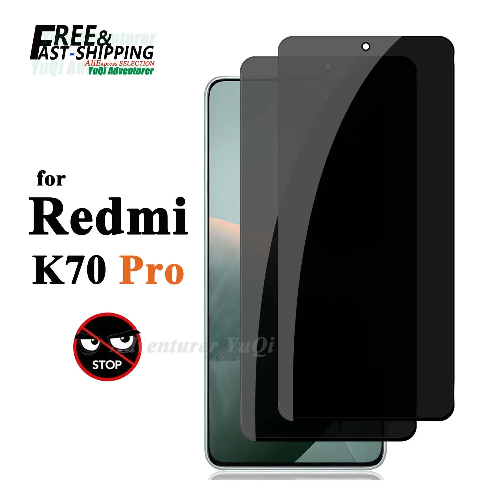 

Anti Spy Screen Protector For Redmi K70 Pro Xiaomi Tempered Glass 9H Privacy Peep Scratch High AluminumCase Friendly