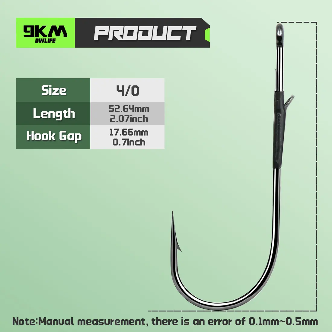9KM 10-20PCS Baitholder Wurm Haken Angeln High Carbon Stahl Haken für Bass Fishing Flipping Punching Pitching Texas Drop Shot Rig