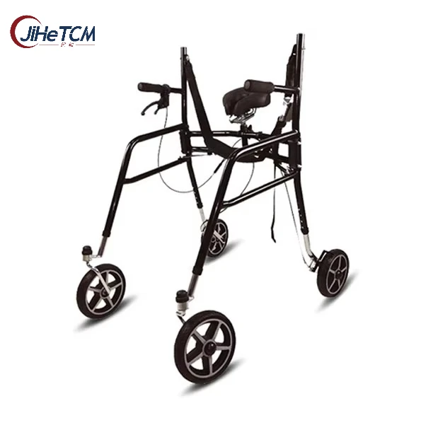New Strap Design Assisted Rehabilitation Standing with Seat Foldable Adjustable Height Walker Rollator