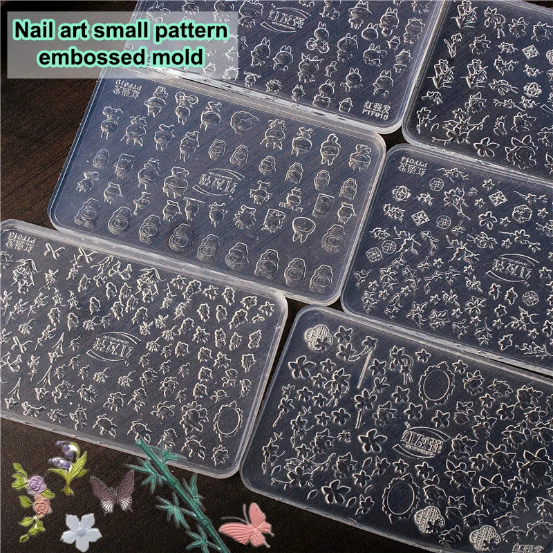 

{MX} 3D Cartoon Animals Flower Silicone Nail Mold Nail Art Stamping Transfer Plate DIY Manicure Decoration Tools