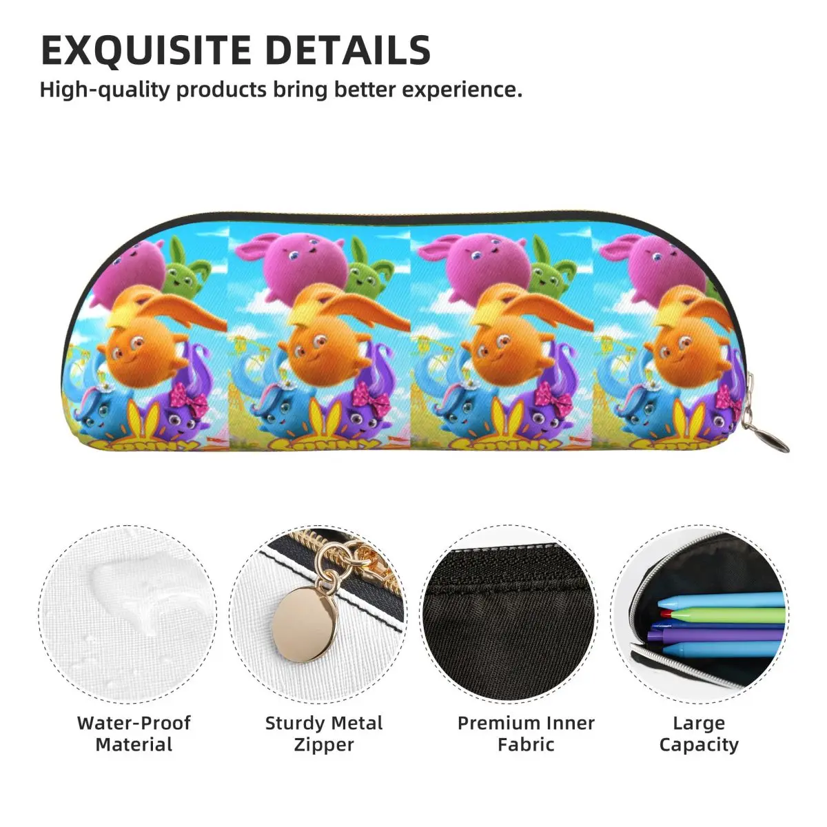 써니 버니즈 애니메이션 만화 연필 케이스 펜 홀더 수납 문구 용품 대용량 펜 박스 필통 남아 여아 학생용