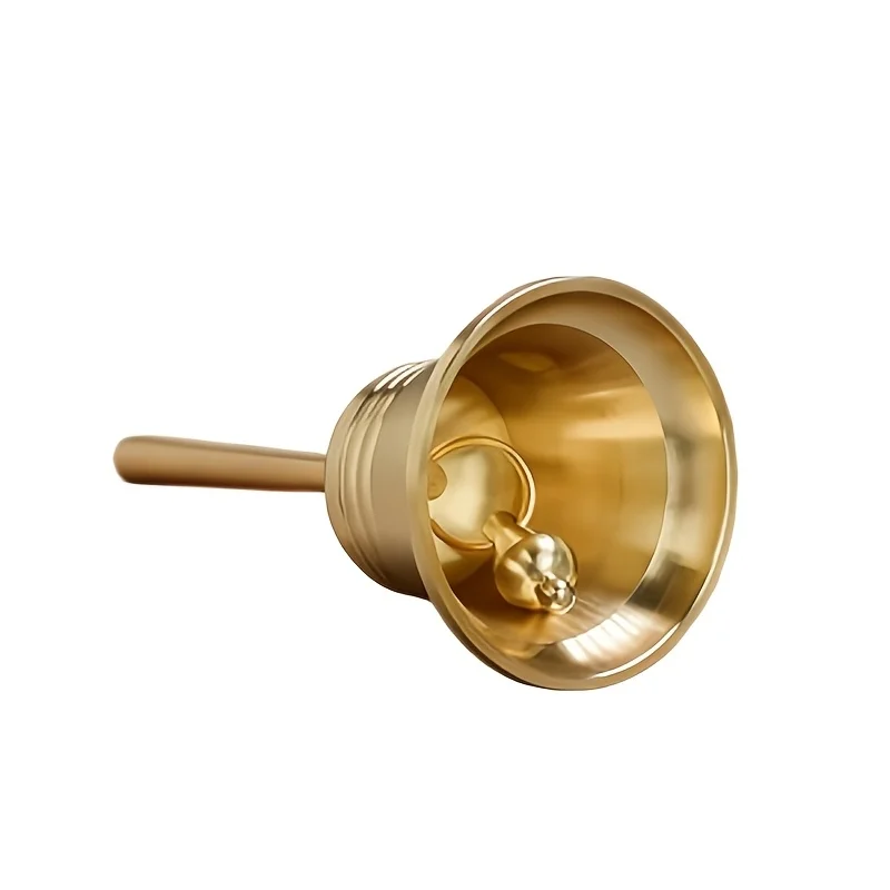 Classic Style Brass Hand-Held Bell Handle Bell Retro Decorative Ornament Collection Desktop Item