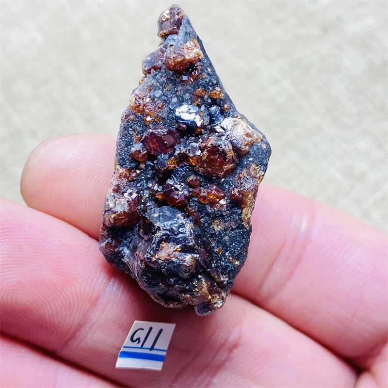 Natural Ruby Garnet Black Crystal Cluster Chalcopyrite Symbiote Chakra Energy Healing Home Ornament Gift