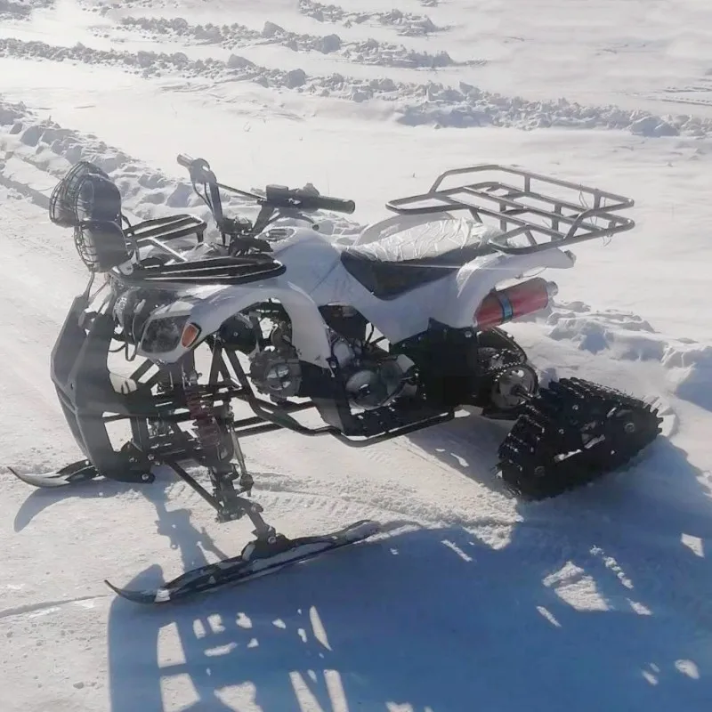 Gasoline Skiing Cross-country All Terrain 110cc 125cc Rubber Tracked ATV Adult Snowmobile