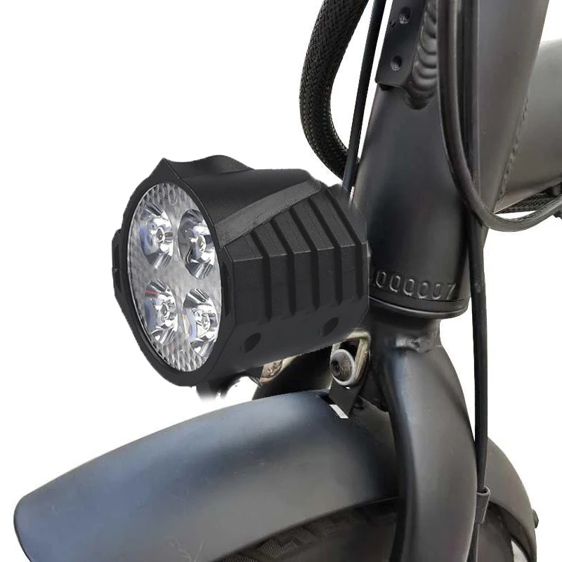 2x Clacson Con Luce LED Per Bici Elettrica 36V/48V – Fanale Anteriore Impermeabile In Lega Di Alluminio, Angolo Regolabile Per Guida Notturna Sicura