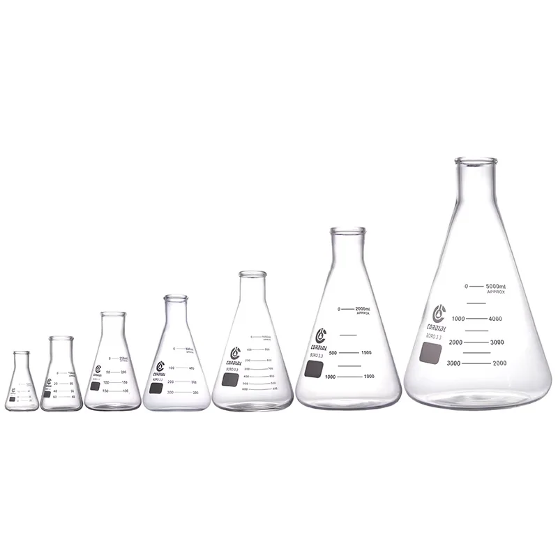 lab Erlenmeyer Flask Narrow Neck Experimental Bottle Conical Flask 10ml 25ml 100ml 250ml 500ml 1000ml 1235L