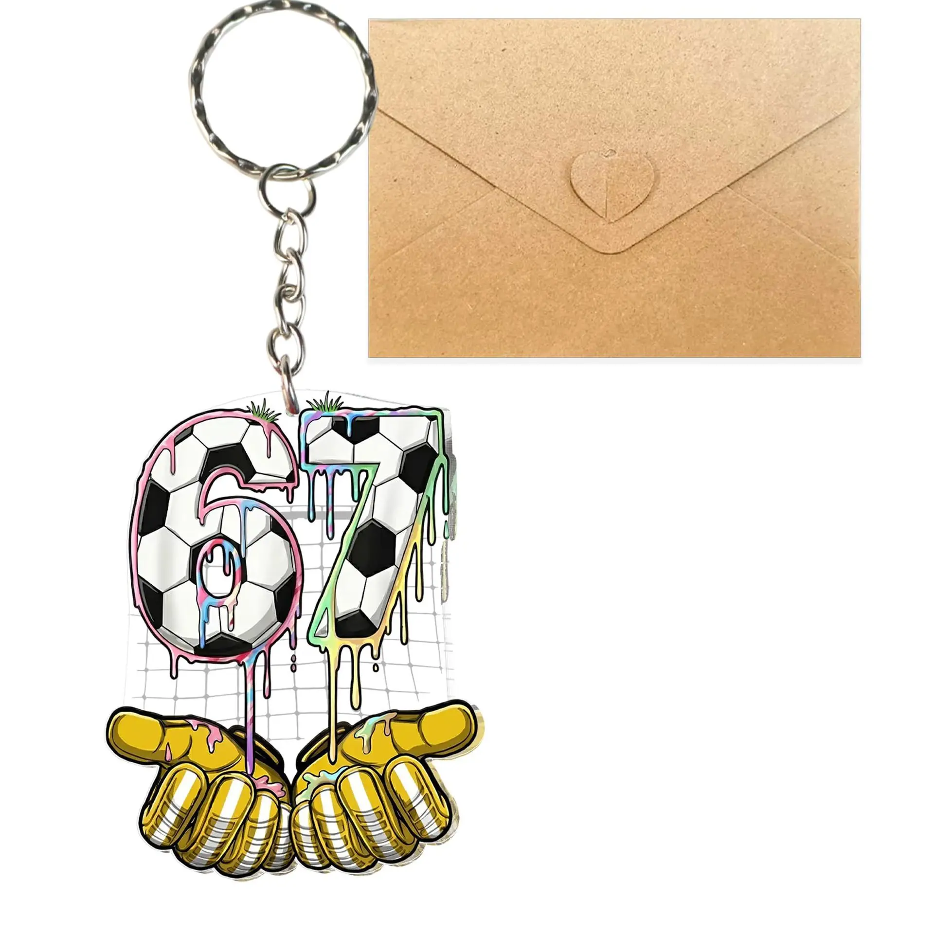 Children's 67 gift keychain acrylic candy digital pendant schoolbag keychain acrylic 67 keychain
