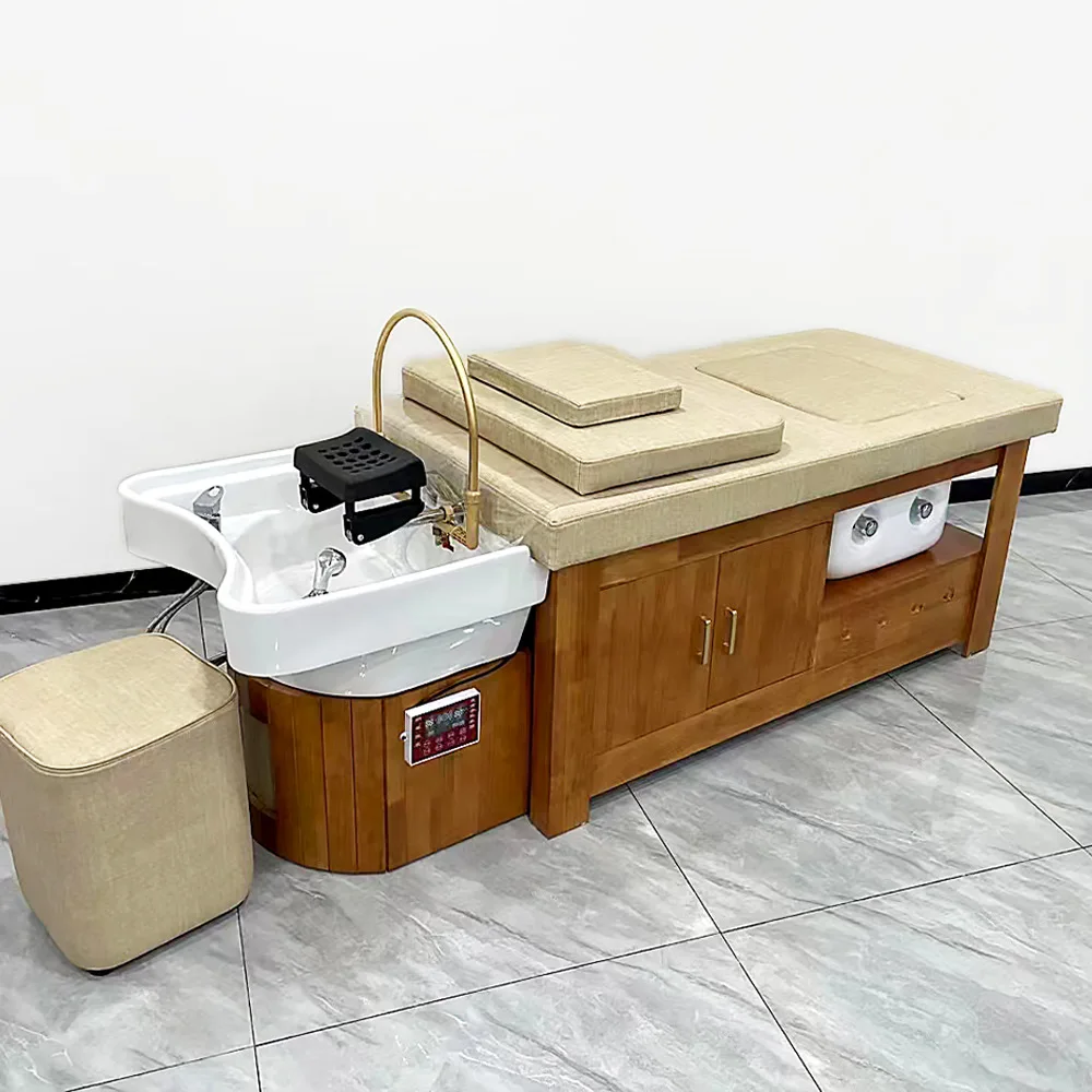 Hair treatment shampoo bed with water circulation fumigation massage physiotherapy foot bath Thai shampoo bed for beauty shop