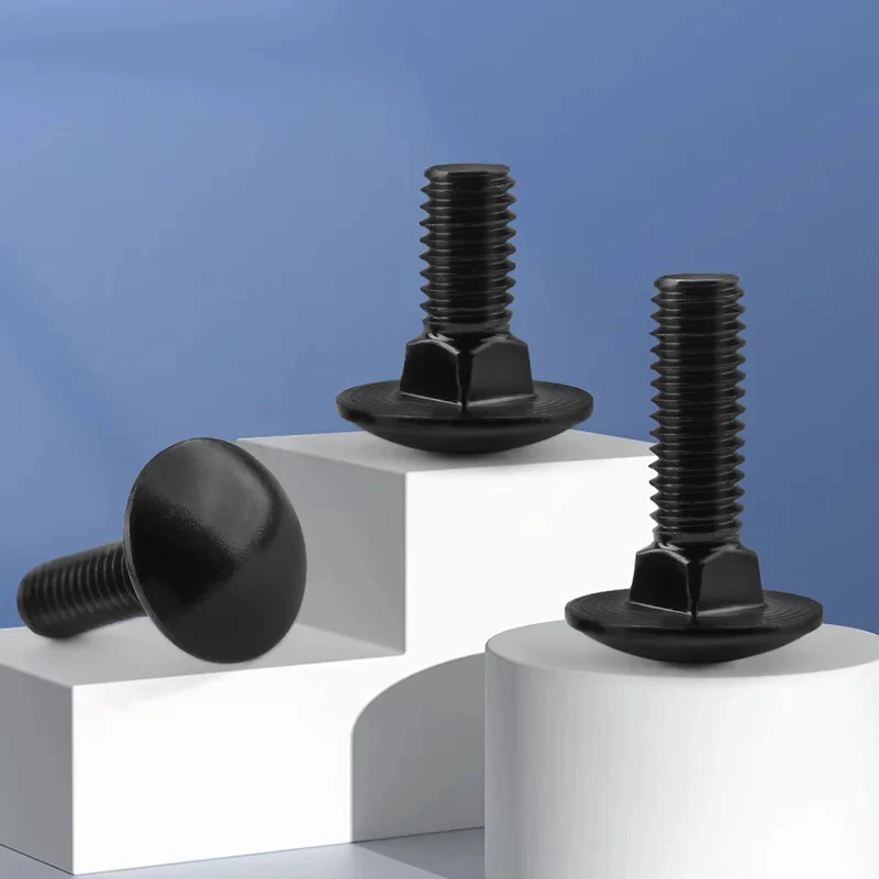 

304 Stainless Steel Carriage Bolt Set M3-M12 / Black Round Head Square Neck Coach Screws Truss Head Bolts