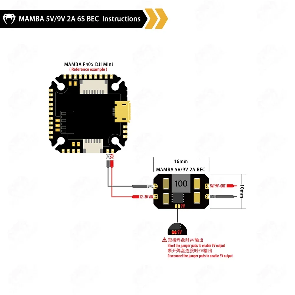 Diatone Mamba Micro-DJIエアユニット用,2a, 5v/9v, 1パーツ