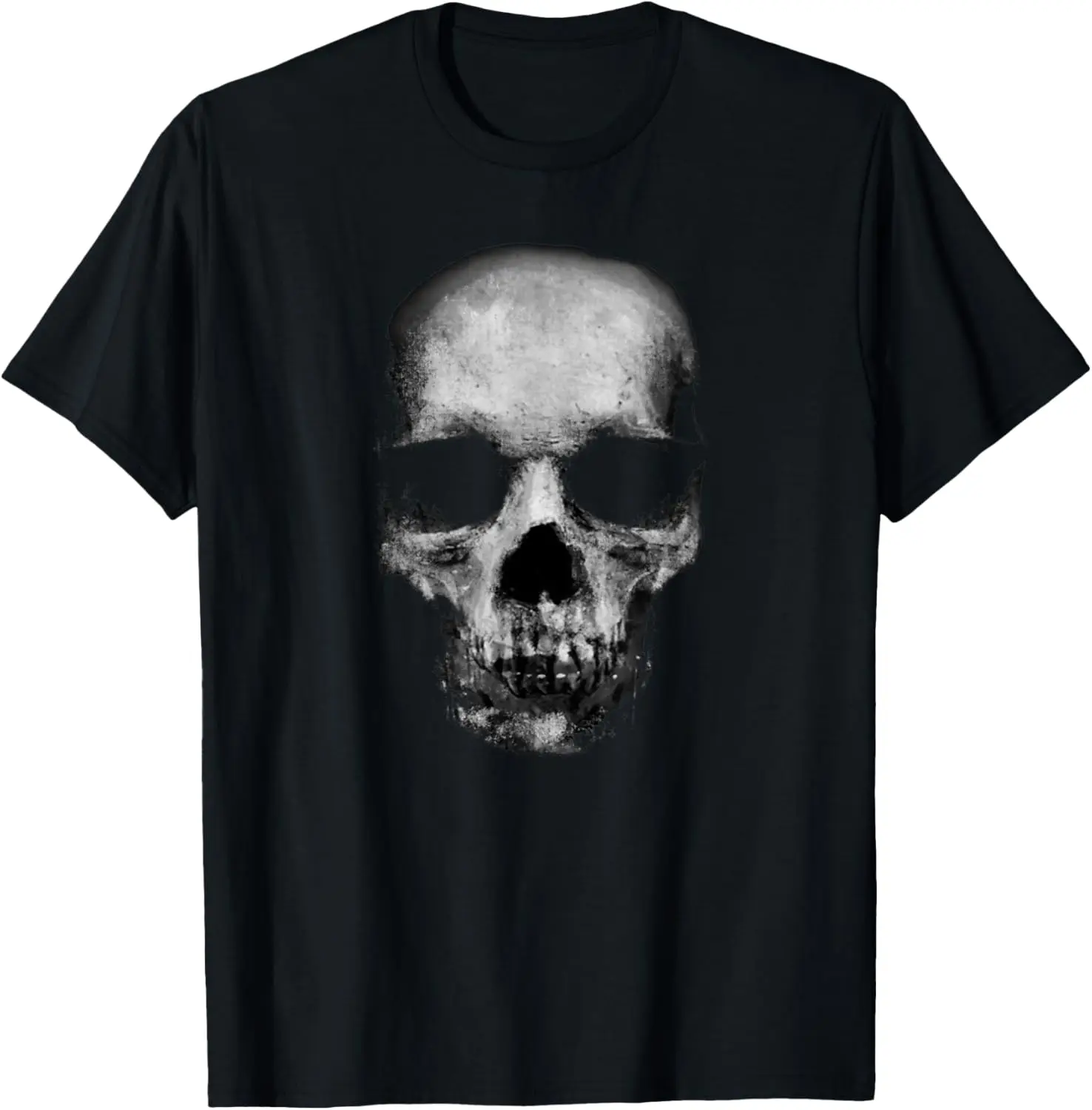 Scary Face Halloween Skull Faded Horror Creepy Spooky T-Shirt