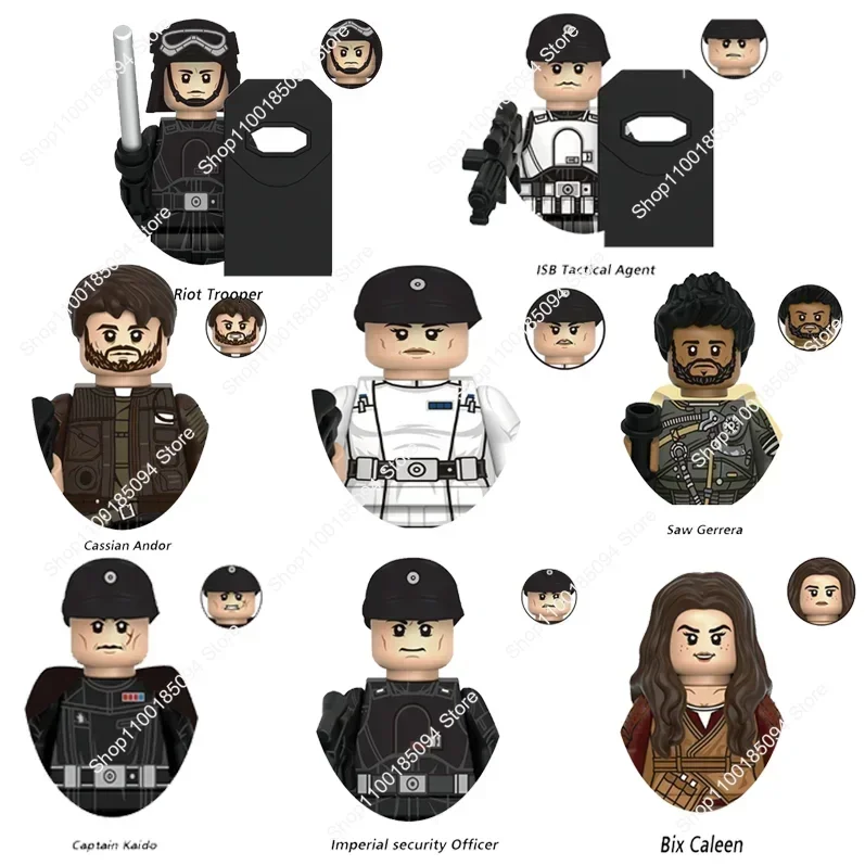 

Hot Toys New film Star Wars Building Blocks Captain Andor Dedra Meero Kaido Cassian Saw Gerrera Bix Caleen Rex Minifigures Toys