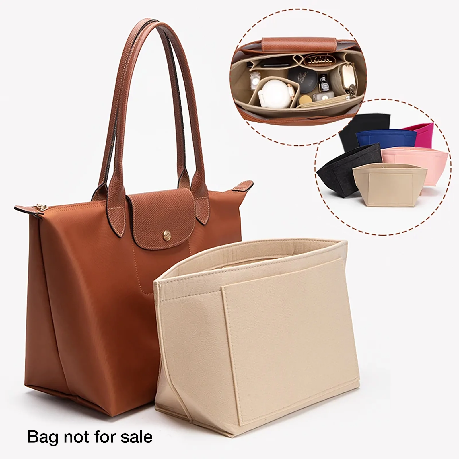 Make Up Organizer Felt Insert Bag for Women Handbag Travel Inner Purse Portable Cosmetic Bags Fit Various Brand Bags