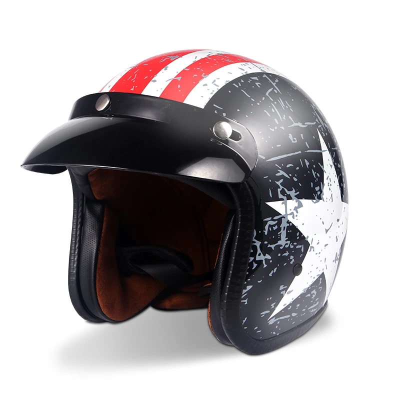 New Helmet Motorcycle Open Face Motorcycle Helmet Moto Casco Capacetes Electric Riding Motorcycle Helmet Scooter Black kask