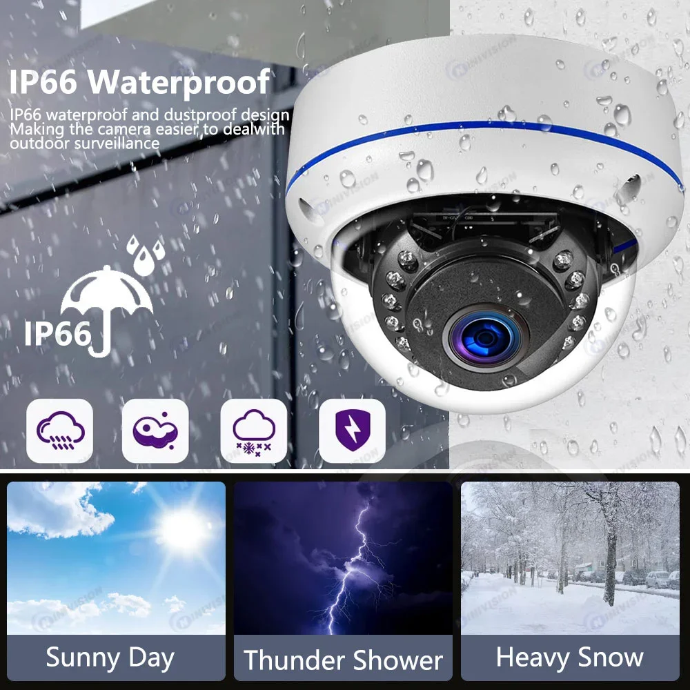 Samrt Life Ultra HD 6MP POE Camera Human Detect Dome Outdoor Audio IP Camera IR NightVision for TUYA POE NVR Surveillance System