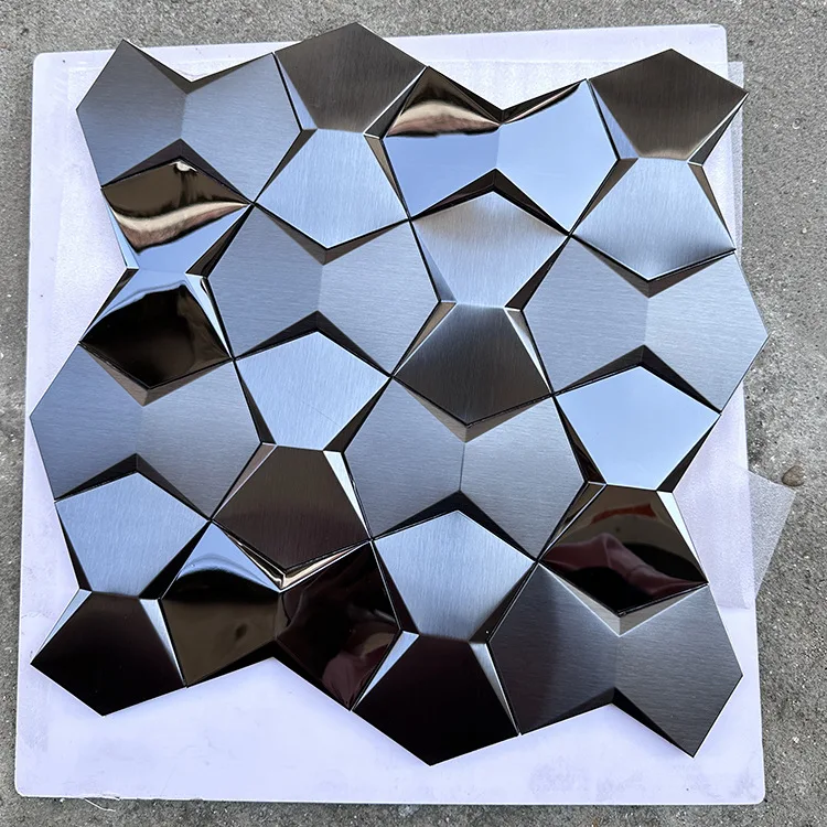 Luxury 3D Embossed Butterfly Stainless Steel Mosaic Tiles Concave-Convex Metal Wall Panels for Bar KTV Cafe Feature Wall Art Dec view 2