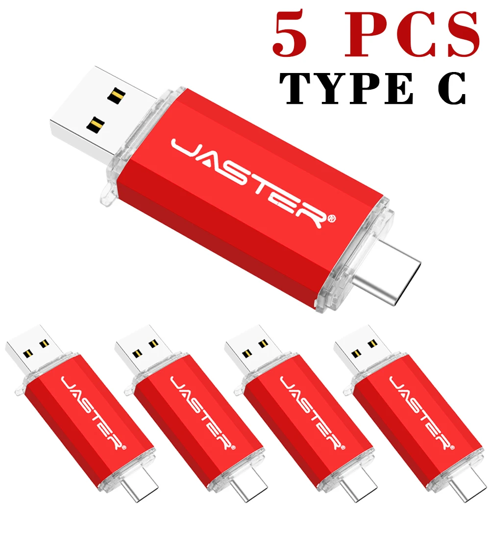 

5 PCS LOT TYPE C 2in1 USB Flash Drive 16GB for Android Phone 64GB pendrive 128gb 32GB type c pen drive Metal memory stick cle