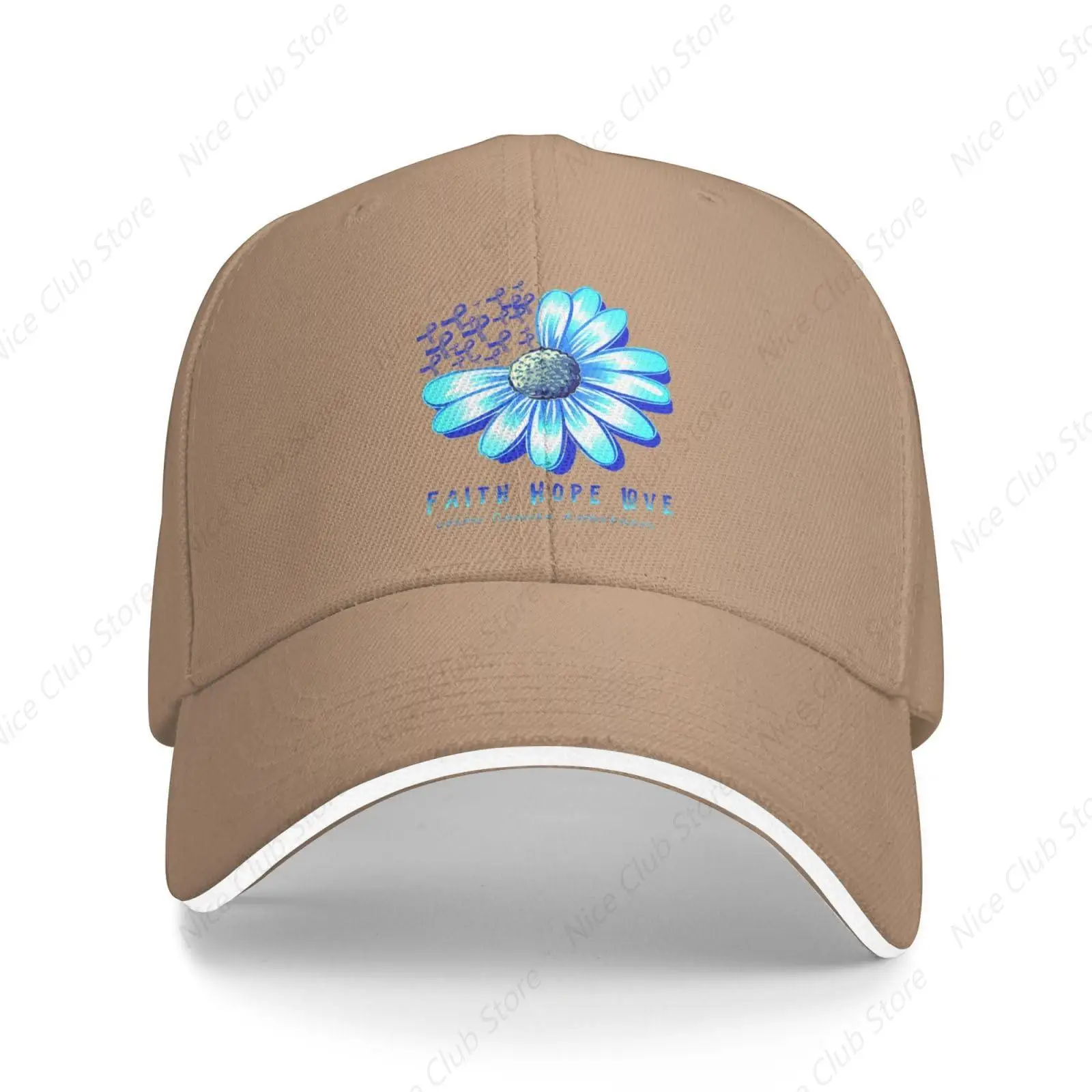 Faith Hope Colon Cancer Awareness Baseball Cap for Men and Women Trucker Dad Gift