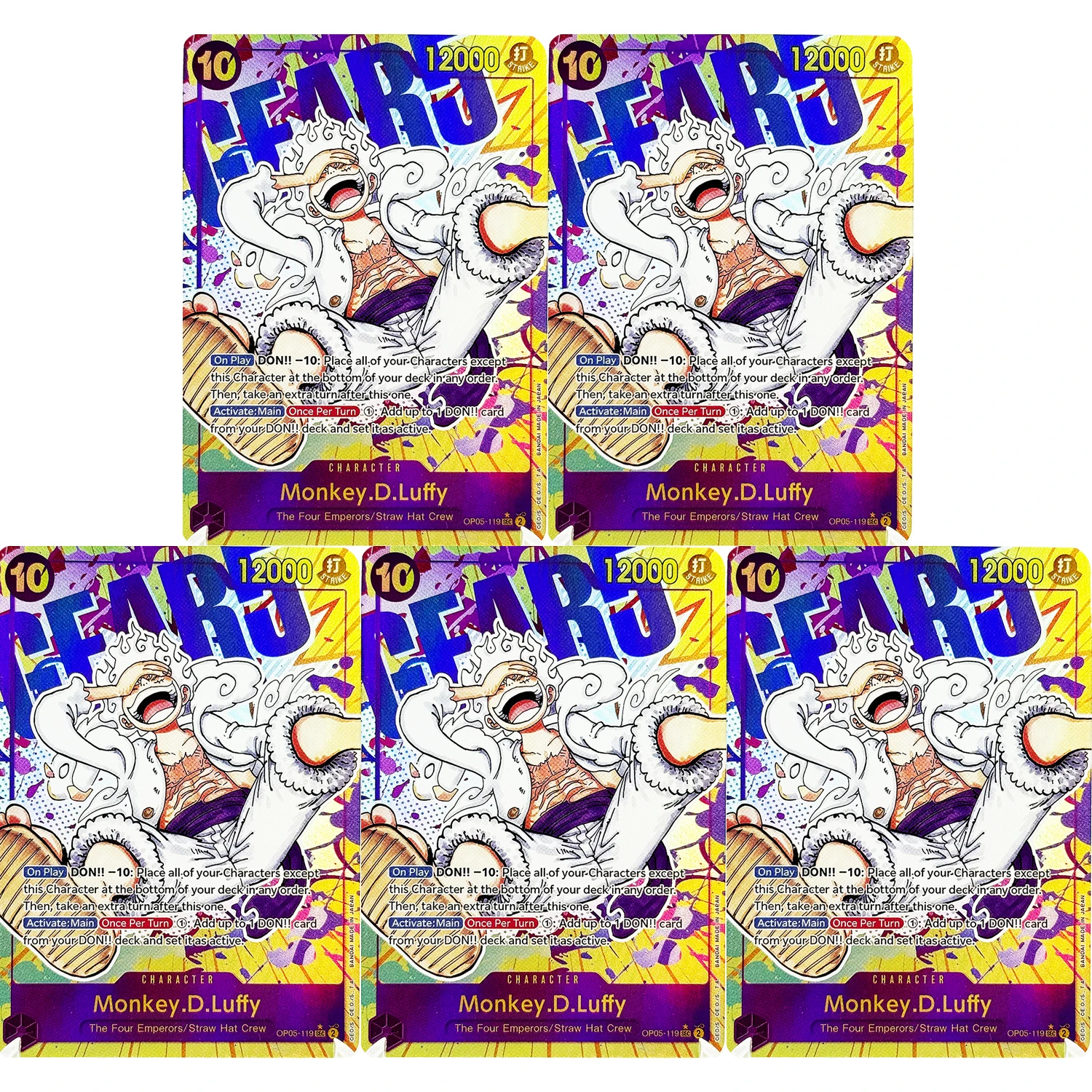 One Piece Card Monkey.D.Luffy Alternate Art Awakening of the New Era Character Card Straw Hat Crew Anime Game Replica Proxy Card