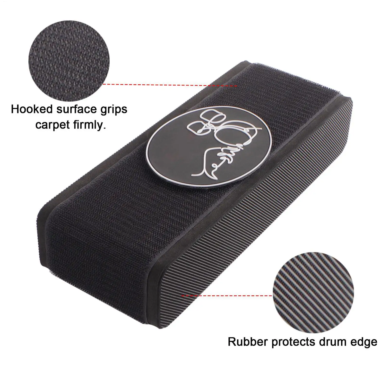 1pc Kick Block For Drums Non-Slip Drum Pad Mat Prevents Slipping For Home Practice Room Band Rehearsal Music Lessons Live