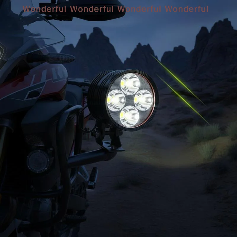 

12V Motorcycle LED Headlamp Hi Lo Beam Spotlight Additional Fog Light for Urban Commuting Visibility