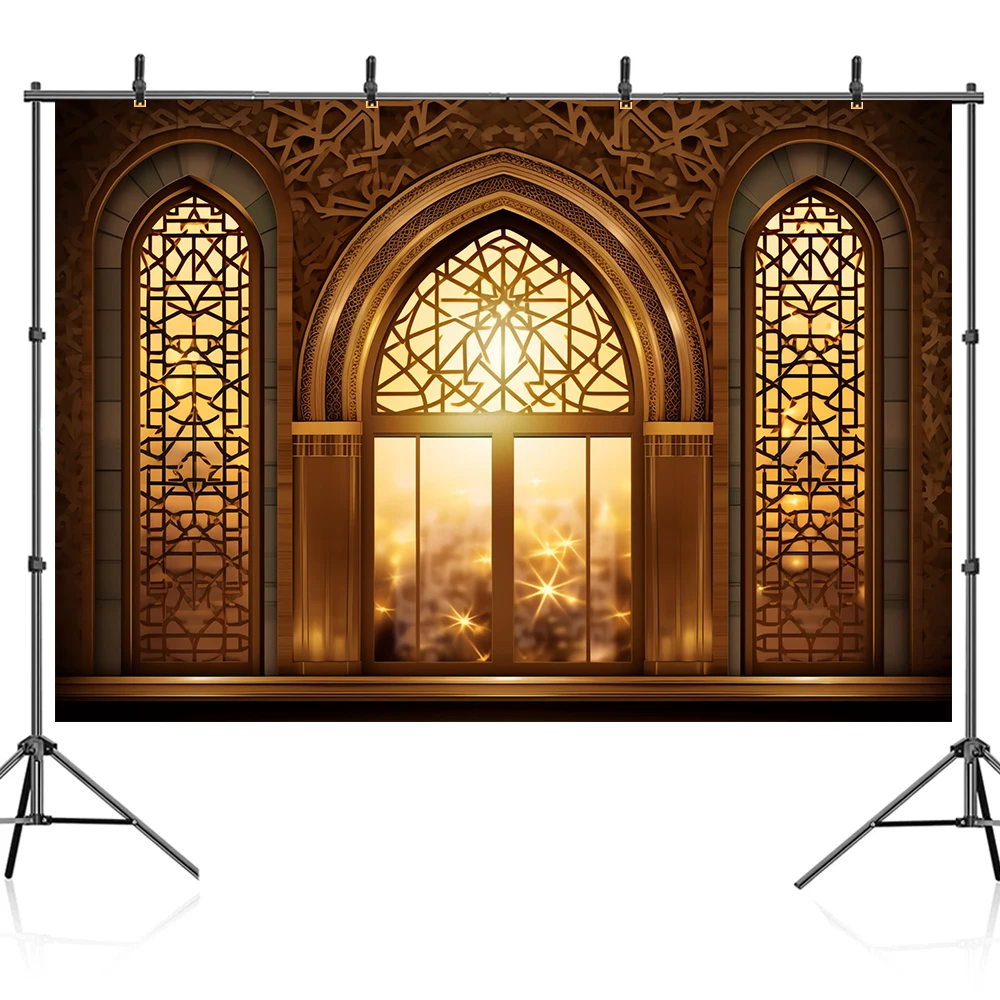 Bonvvie Vintage Colorful Glass Window Church Photography Backdrop Vinyl Polyester Cloth Photographic Background Photo Studio