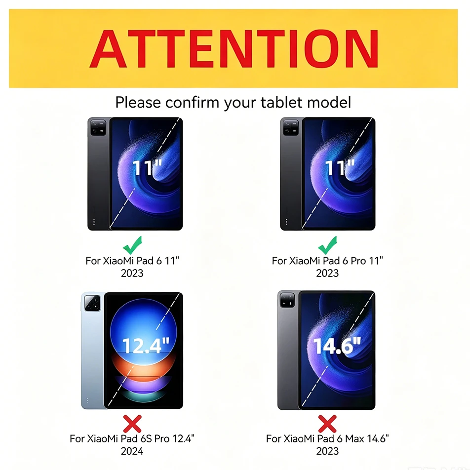 For Xiaomi Pad 6 / 6 Pro 2023 11-inch , Soft Silicone Tablet Case Ultra Thin Trifold Stand PU Leather Protective Flip Cover