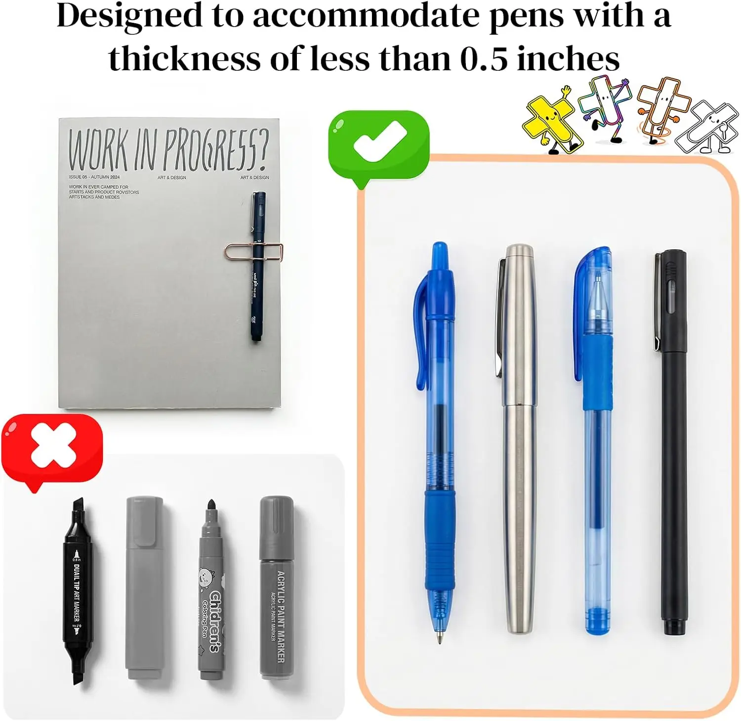 8PCS Cross Shaped Metal Pen Clips for Bible Study and Journaling
