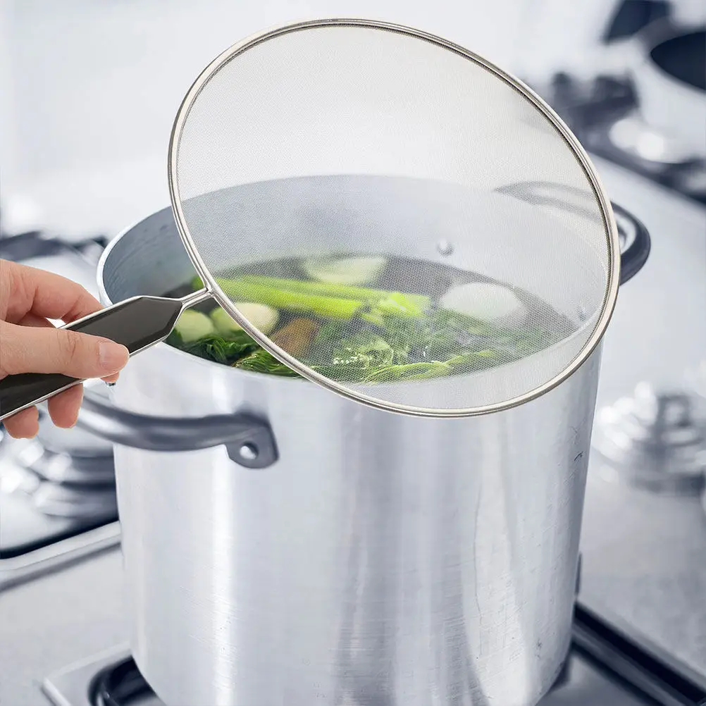 

2Pcs Pan Splatter Guard Anti Oil Splashing Cover Easy Storage Handle Dishwasher Safe Grease Screen for Frying Cooking