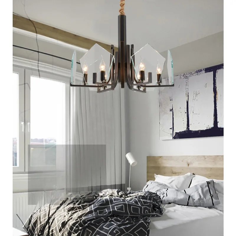 GHJUYIOL Modern Light Luxury Personalized Creative Guest Restaurant Villa Model House Nordic Simple Bedroom Pendant Light