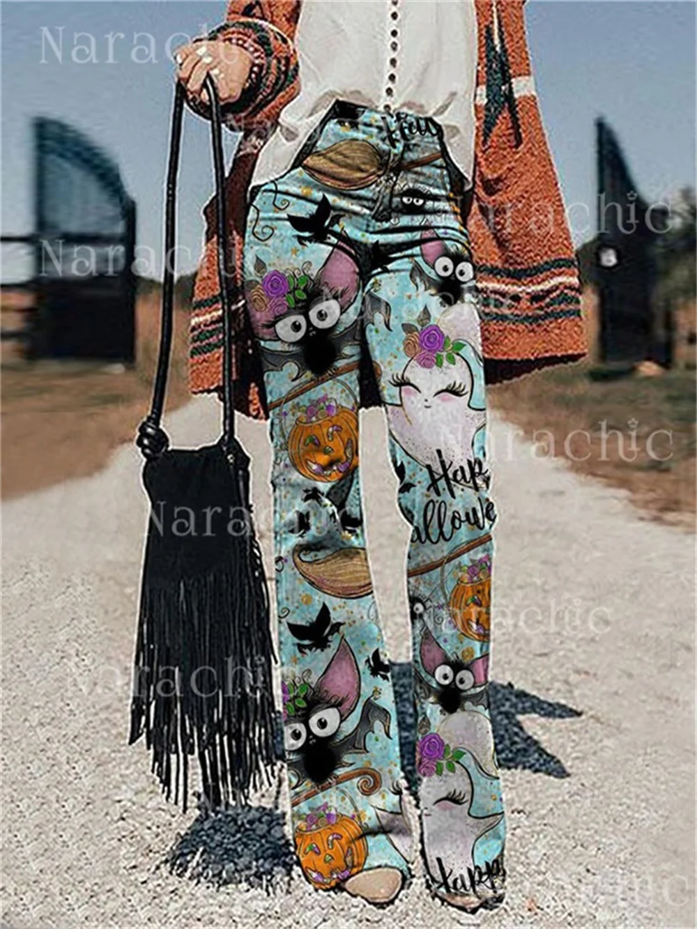 2024  Women's High Waist Trumpet Jeans New Fashionable Casual Wide Leg Pants Women's Sexy Cowboy Trumpet Pants