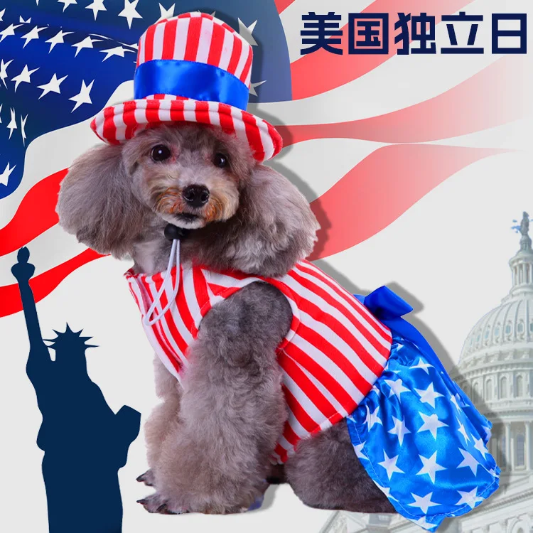 

Pet Clothes Independence Day Pet Clothing Funny Dog Clothes Independence Day Holiday Dress Up french bulldog dog jacket