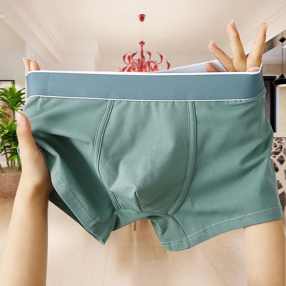 Mens Cotton Briefs Mid-Rise Underwear Sexy U Convex Pouch Underpants Teenage Breathable Underpants Young Underwear Boys