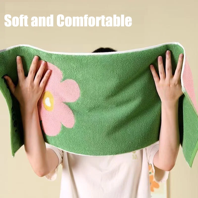 

2pcs 100%Cotton Towels Soft, Gentle, and Absorbent for Face and Hair Care and Gentle for Daily Use Shower Towel 34x74cm
