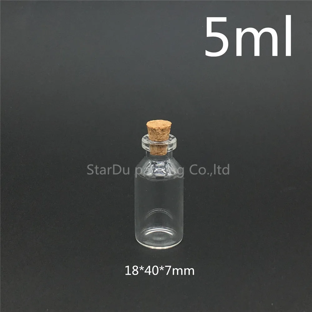 Free Shipping 500pcs/lot 5ml 18*40mm Small Wishing Glass Bottle With Cork ,High-quality 5cc Glass Vials Display Bottle Wholesale