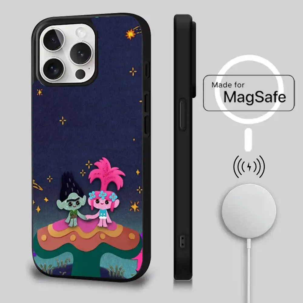 Casing Ponsel Kartun T-Trolls Lucu Untuk iPhone 17,16,15,14,13,12,11,Pro,Max,Plus,Mini,Air,SE Pengisian Daya Nirkabel Magnetik Magsafe Baru