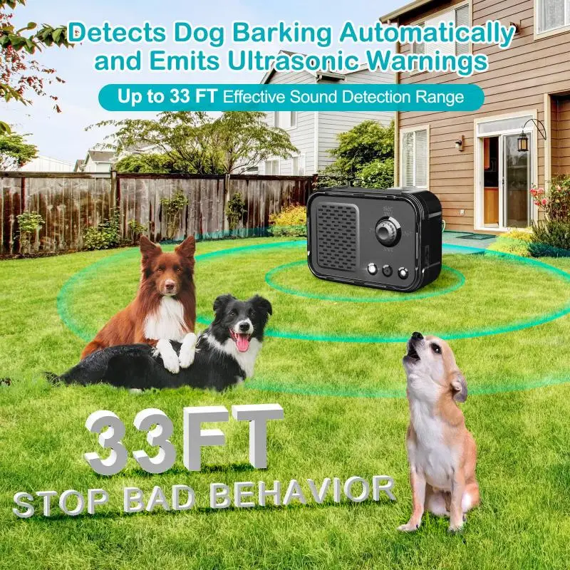 New Anti Barking Device 3 Modes Adjustable Dog Barking Control Devices Usb Rechargeable Ultrasonic Dog Barking Deterrent