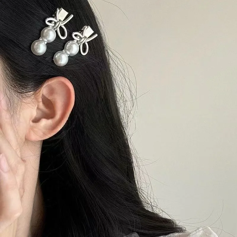 

4 шт./лот, женские аксессуары для волос, искусственный жемчуг, утконос, BB-зажим, изысканный маленький бант, заколка для волос, заколки из сплава, новый головной убор для девочек