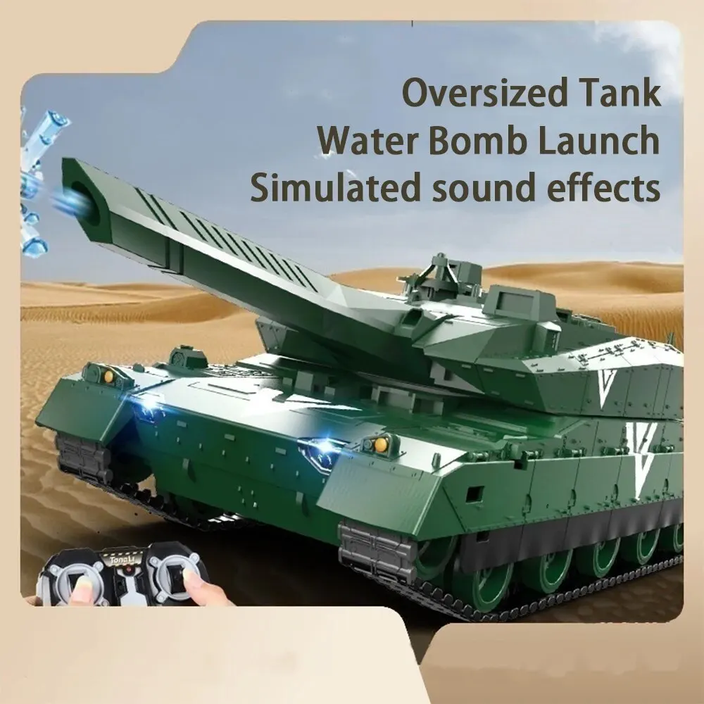 2.4GHZ Remote Control Tracked Simulation Tank Water Bomb Spray 15000 RPM RC War Armored Vehicle Model Children Toy