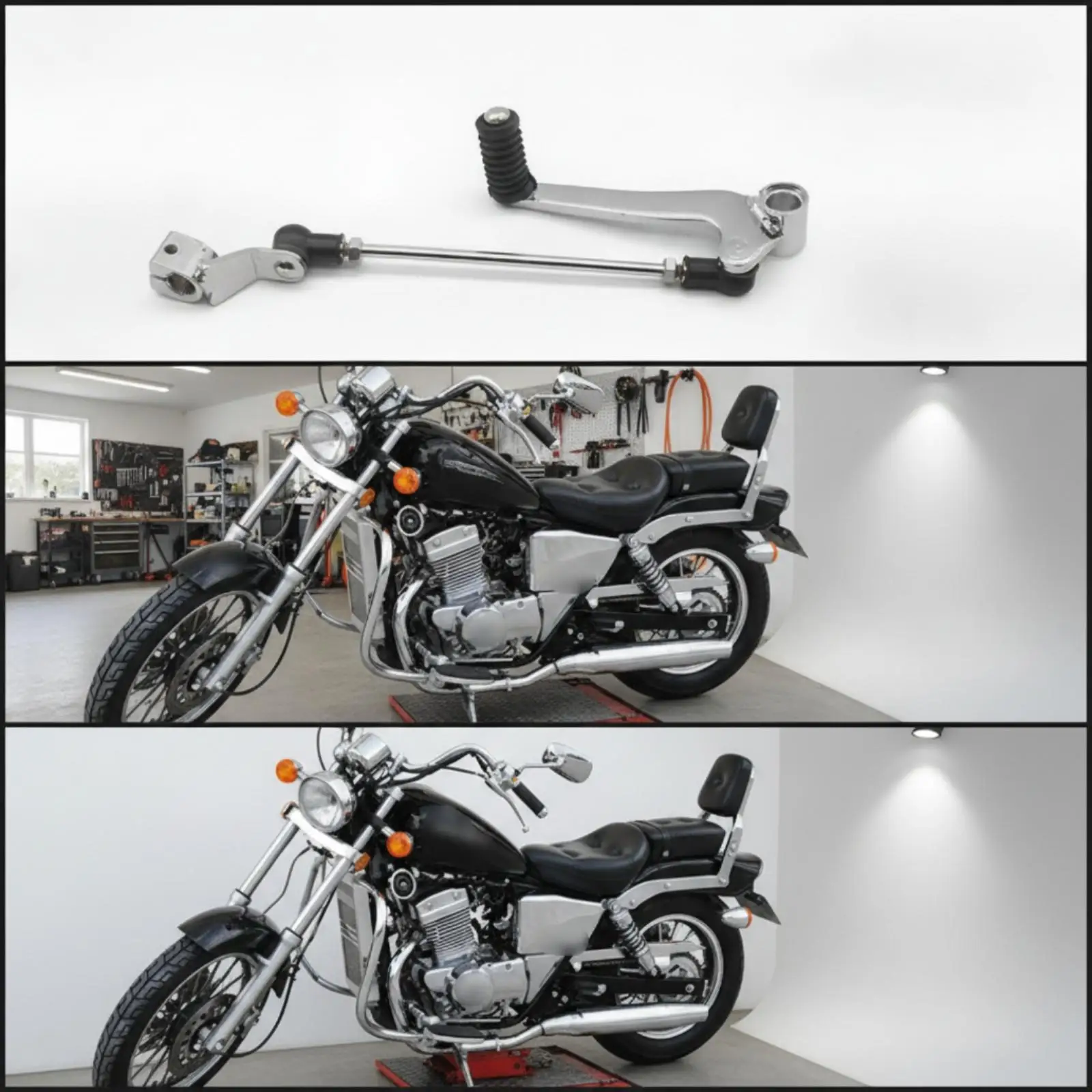 Premium Motorcycle Gear Lever for CB400 VTEC 1992-2008 Shift Pedal Chrome Finish Metal Construction Rubber Toe Grip