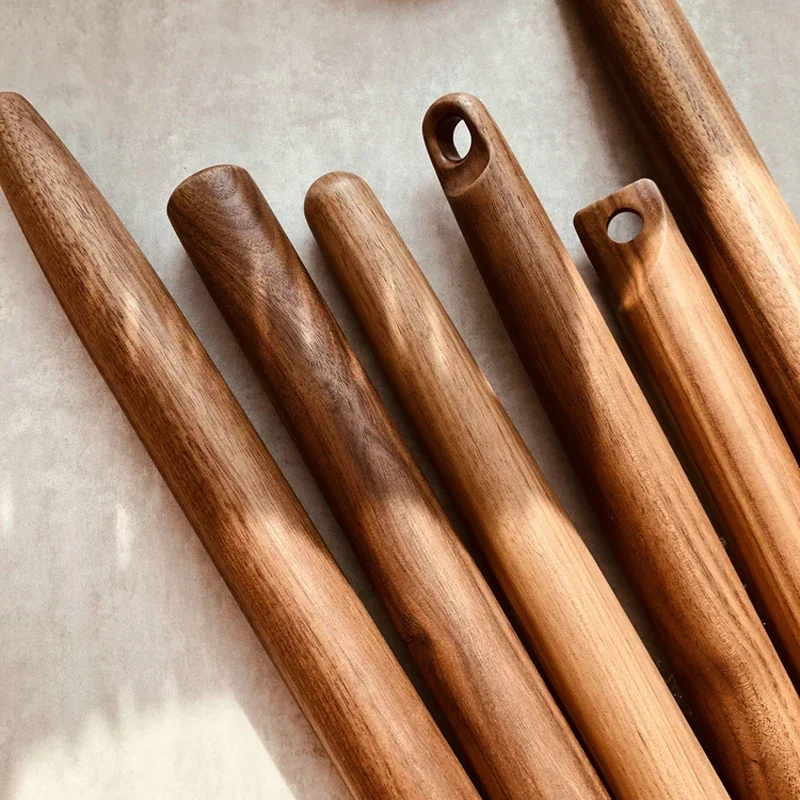 Natural Walnut Rolling Pin for Dough Wooden Roller Pastry Roll Kitchen Accessories Cake Pizza Tools