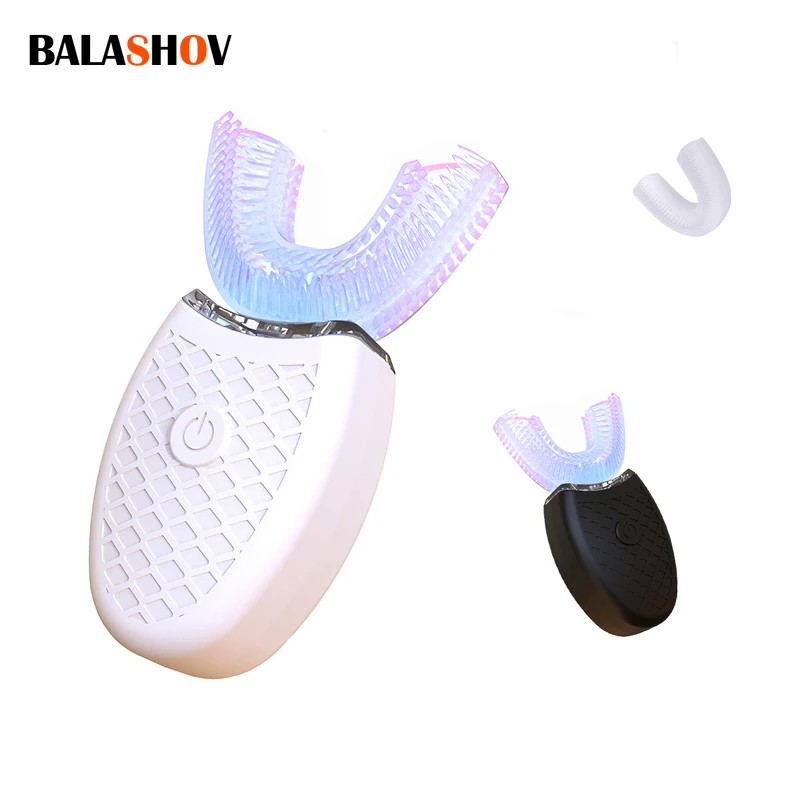 U Type Toothbrush Silicon Head Sonic Electric Toothbrush 360 Degrees Intelligent Automatic USB Charge Waterproof Teeth Whitening