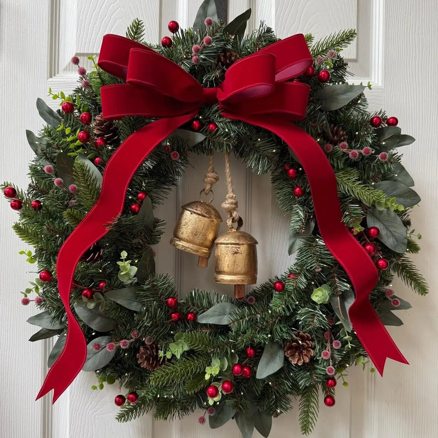 Export-grade Christmas Wreath Door Hanging 50 Cm; Creative 80 Cm Plastic Ring Ornament Made China For Shop Windows Hotels