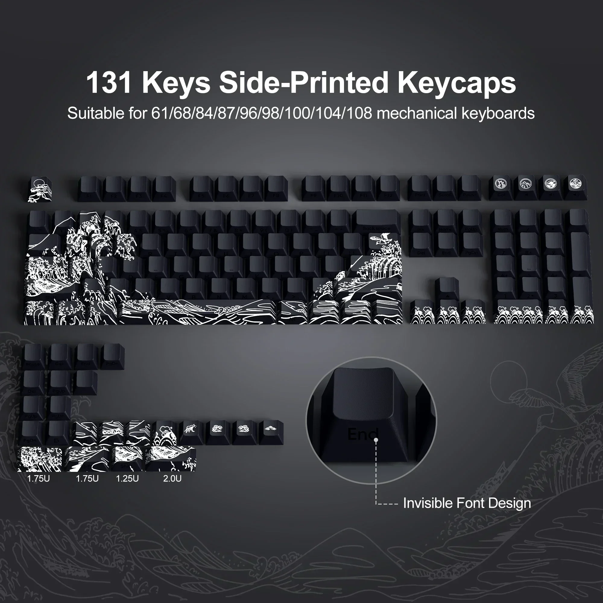 

Original side-engraved transparent keycap PBT creative personality sublimation customization