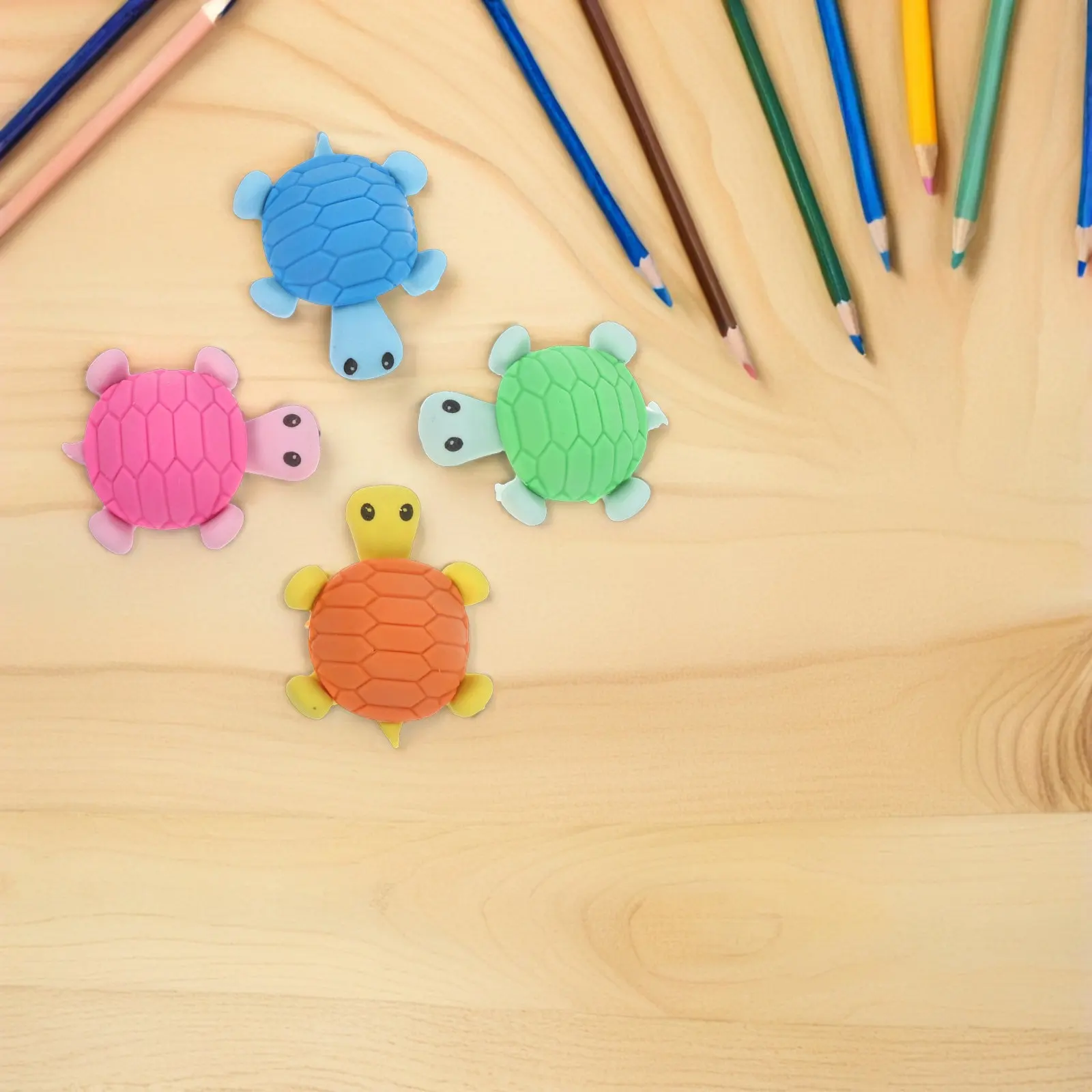 36Pcs Cute Turtle Shaped Erasers Bulk Cartoon Animal Erasers Mini School Supplies Set for Students Art Drawing Classroom Party